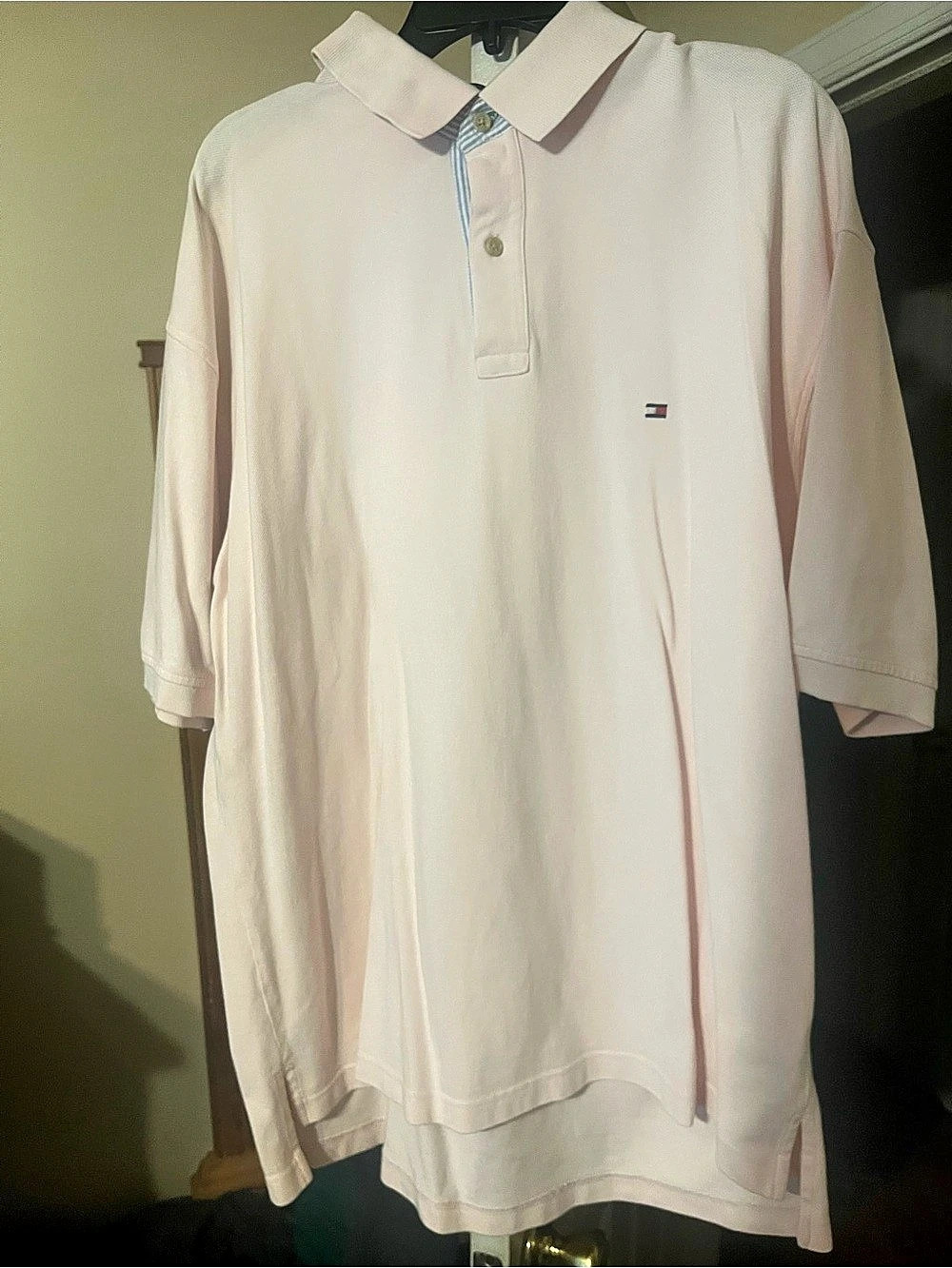 Tommy Hilfiger Men's Striped Polo Shirt in Pink XXL Like New